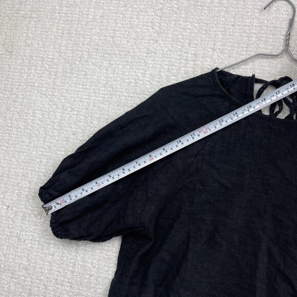 House of Harlow 1960 Women's Size XS Black Linen blend Crop Top Short sleeves - Picture 10 of 13